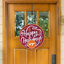 Virginia Tech Holiday Round Door Decor with Hanging Rope, 18x18