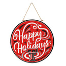 Texas Tech University Holiday Round Door Decor with Hanging Rope, 18x18