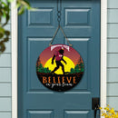 Virginia Tech Bigfoot Round Door Decor with Hanging Rope, 18x18