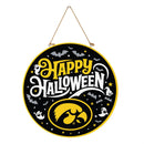University of Iowa Halloween Round Door Decor with Hanging Rope, 18x18