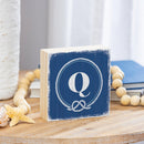 Coastal Wooden Plock Monogram Nautical 6" Q Q