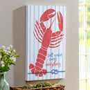 Coastal Wooden Wall Art Salt Water Lobster 16x24"