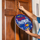 University of Kansas Halloween Round Door Decor with Hanging Rope, 18x18