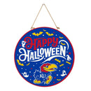 University of Kansas Halloween Round Door Decor with Hanging Rope, 18x18