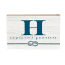 Coastal Wooden Plock Monogram Captain 12x8" H H