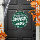 New York Jets Halloween Round Door Decor with Hanging Rope, 18x18
