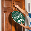 New York Jets Halloween Round Door Decor with Hanging Rope, 18x18