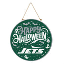 New York Jets Halloween Round Door Decor with Hanging Rope, 18x18