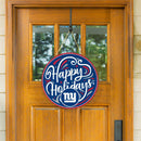 New York Giants Holiday Round Door Decor with Hanging Rope, 18x18