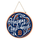 Detroit Tigers Holiday Round Door Decor with Hanging Rope, 18x18