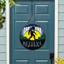 University of North Carolina Bigfoot Round Door Decor with Hanging Rope, 18x18