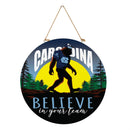 University of North Carolina Bigfoot Round Door Decor with Hanging Rope, 18x18