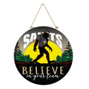 New Orleans Saints Bigfoot Round Door Decor with Hanging Rope, 18x18