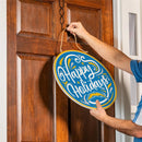 Los Angeles Chargers Holiday Round Door Decor with Hanging Rope, 18x18