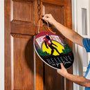 Washington State University Bigfoot Round Door Decor with Hanging Rope, 18x18