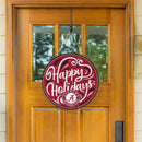University of Alabama Holiday Round Door Decor with Hanging Rope, 18x18