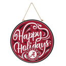University of Alabama Holiday Round Door Decor with Hanging Rope, 18x18