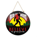 Texas Tech University Bigfoot Round Door Decor with Hanging Rope, 18x18