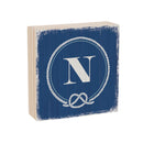 Coastal Wooden Plock Monogram Nautical 6" N N