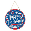 Buffalo Bills Holiday Round Door Décor with Hanging Rope, 18x18