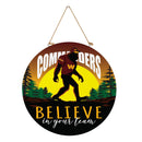 Washington Commanders Bigfoot Round Door Decor with Hanging Rope, 18x18