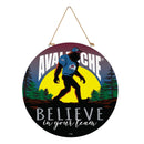 Colorado Avalanche Bigfoot Round Door Decor with Hanging Rope, 18x18