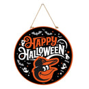 Baltimore Orioles Halloween Round Door Decor with Hanging Rope, 18x18