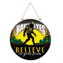 University of Iowa Bigfoot Round Door Decor with Hanging Rope, 18x18