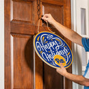 University of Pittsburgh Holiday Round Door Decor with Hanging Rope, 18x18