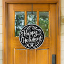 Las Vegas Raiders Holiday Round Door Decor with Hanging Rope, 18x18