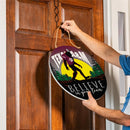 Texas A&M Bigfoot Round Door Decor with Hanging Rope, 18x18