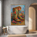 Hillside Pasture Indoor Wall Decor Canvas Tapestry, Floral Boots 52"X 36" Canvas Tapestry