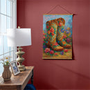 Hillside Pasture Indoor Wall Decor Canvas Tapestry, Floral Boots 36"x24" Canvas Tapestry