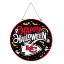 Kansas City Chiefs Halloween Round Door Decor with Hanging Rope, 18x18