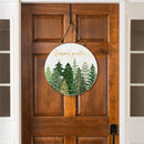 Shades of Emerald Wood Door Decor, "Season's Greetings", 18"