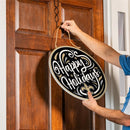 New Orleans Saints Holiday Round Door Decor with Hanging Rope, 18x18