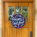 Minnesota Twins Holiday Round Door Decor with Hanging Rope, 18x18