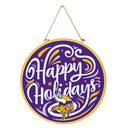 Minnesota Vikings Holiday Round Door Decor with Hanging Rope, 18x18