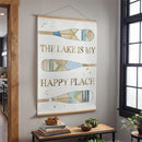 Seaside Retreat Indoor Wall Décor Canvas Tapestry, The Lake Is My Happy Place 52"X 36" Canvas Tapest