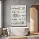 Seaside Retreat Indoor Wall Décor Canvas Tapestry, The Lake Is My Happy Place 52"X 36" Canvas Tapest