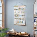 Seaside Retreat Indoor Wall Décor Canvas Tapestry, The Lake Is My Happy Place 36"x24" Canvas Tapestr