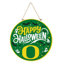 University of Oregon Halloween Round Door Decor with Hanging Rope, 18x18