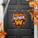 Washington Commanders Halloween Round Door Decor with Hanging Rope, 18x18
