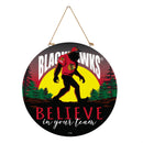 Chicago Blackhawks Bigfoot Round Door Decor with Hanging Rope, 18x18