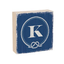 Coastal Wooden Plock Monogram Nautical 6" K K