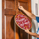 Iowa State University Holiday Round Door Decor with Hanging Rope, 18x18
