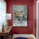 Hillside Pasture Indoor Wall Decor Canvas Tapestry, Pink/White Roses in Vase 52"X 36" Canvas Tapestr