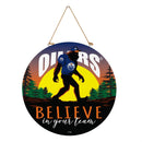 Edmonton Oilers Bigfoot Round Door Decor with Hanging Rope, 18x18
