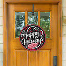 Detroit Red Wings Holiday Round Door Decor with Hanging Rope, 18x18