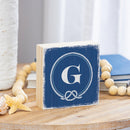 Coastal Wooden Plock Monogram Nautical 6" G G